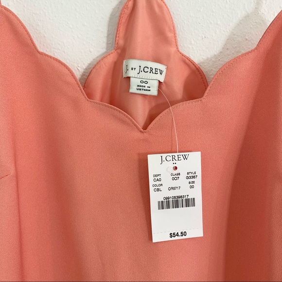 NWT J Crew coral scallop edge camisole tank 00 - Picture 3 of 5